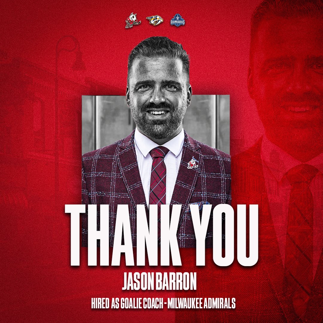The Milwaukee Admirals of the AHL have hired Jason Barron as their new Goaltending Coach👏

We would like to thank Jason for his unwavering commitment to the organization over the years and we wish him the best of luck in the future.

🗞️ ➡️ niagaraicedogs.net

#NiagaraNow