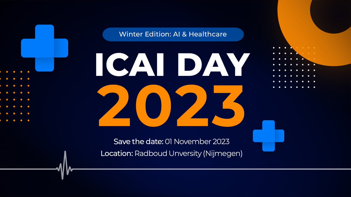 Innovation Center for Artificial Intelligence (@ic4ai) on Twitter photo We are happy to announce that the next ICAI Day is around the corner! 🤩
Save the date! On the 1st of November, ICAI will organise it's winter edition of the ICAI Day with the topic AI and Healthcare. Keep an eye on our website to be notified when the registration opens 📣. #ai We are happy to announce that the next ICAI Day is around the corner! 🤩
Save the date! On the 1st of November, ICAI will organise it's winter edition of the ICAI Day with the topic AI and Healthcare. Keep an eye on our website to be notified when the registration opens 📣. #ai