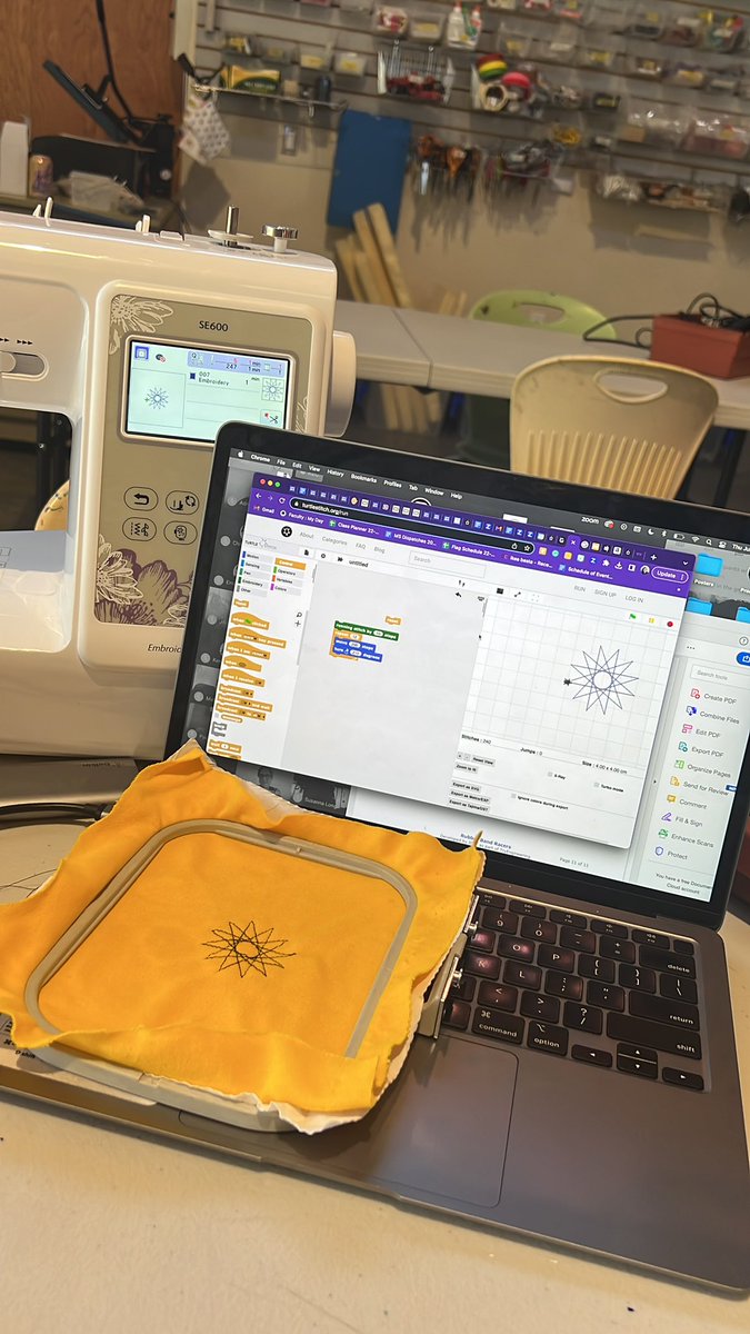 Finally took the time to learn and do Turtle Stitch. Looking forward to combining my love for math and making a product out of it! Can’t wait to do this with the students! #makered #logoinstitute