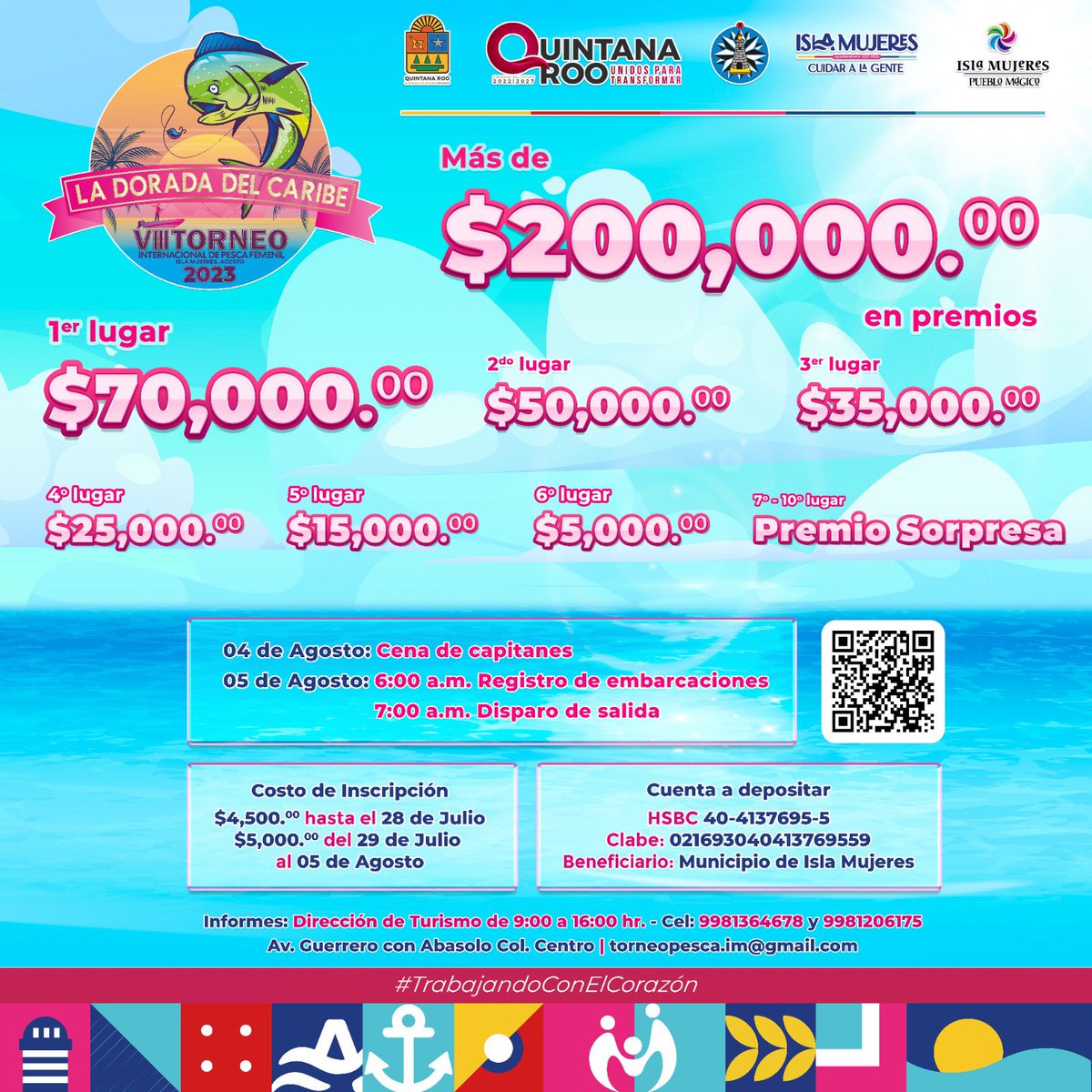 TurismoIslaMuje's tweet photo. 8vo #TorneodePescaFemenil “La Dorada del Caribe” Inscribete para poder ganar el 1er Lugar de 70 mil pesos en efectivo!!! Informacion: torneopesca.im@gmail.com Whatsapp: +529988770307 #IslaMujeres #PescaDeportiva #Premios https://t.co/X53j6o0Nk7