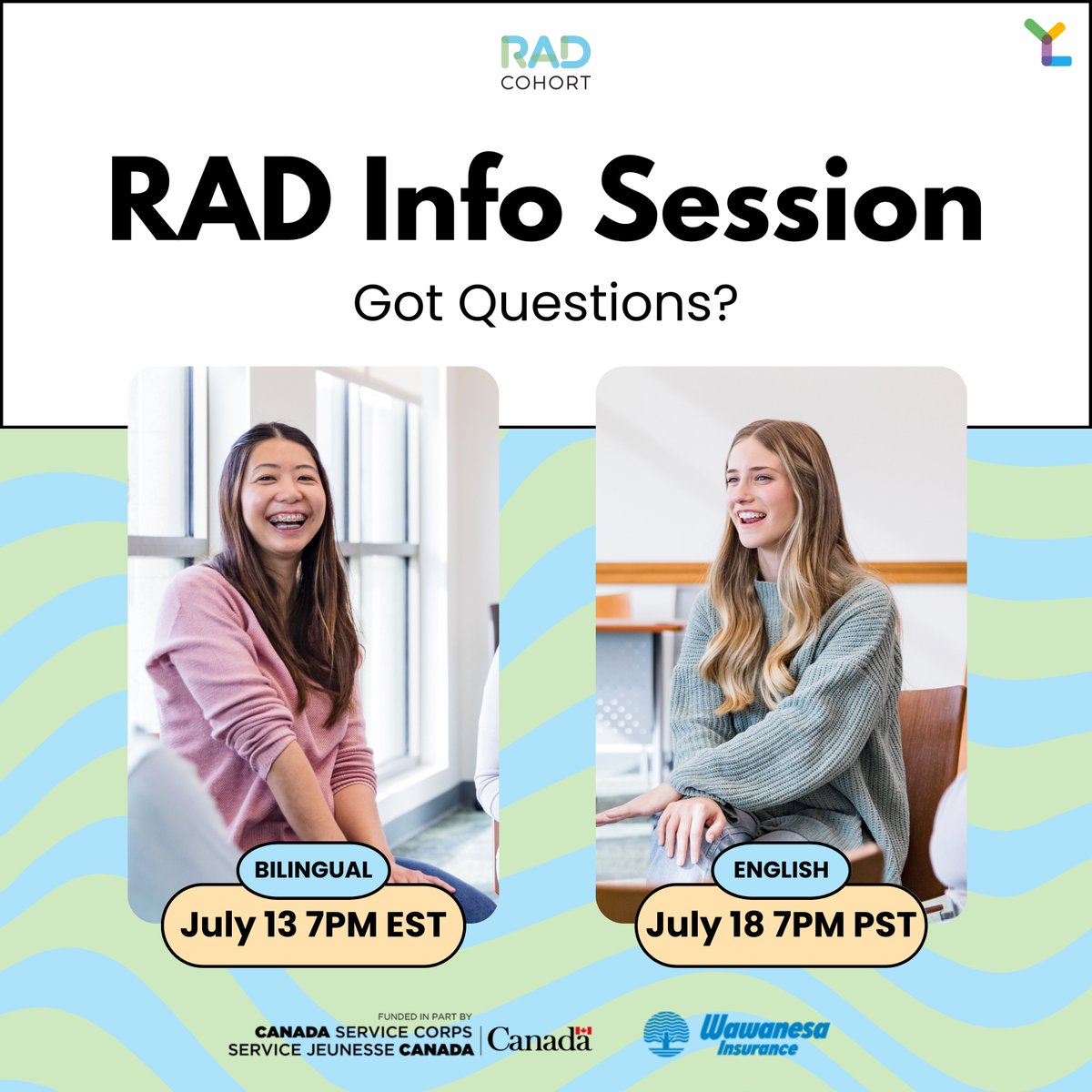 Our first RAD Cohort Info Session is tonight🌎 Register Here ➡ tinyurl.com/radinfosession Not sure if you qualify? Want to ask YCL staff a question? Join us for a bilingual info session tonight at 7PM EST to get all your questions answered and apply to RAD with confidence! 🚀🌍