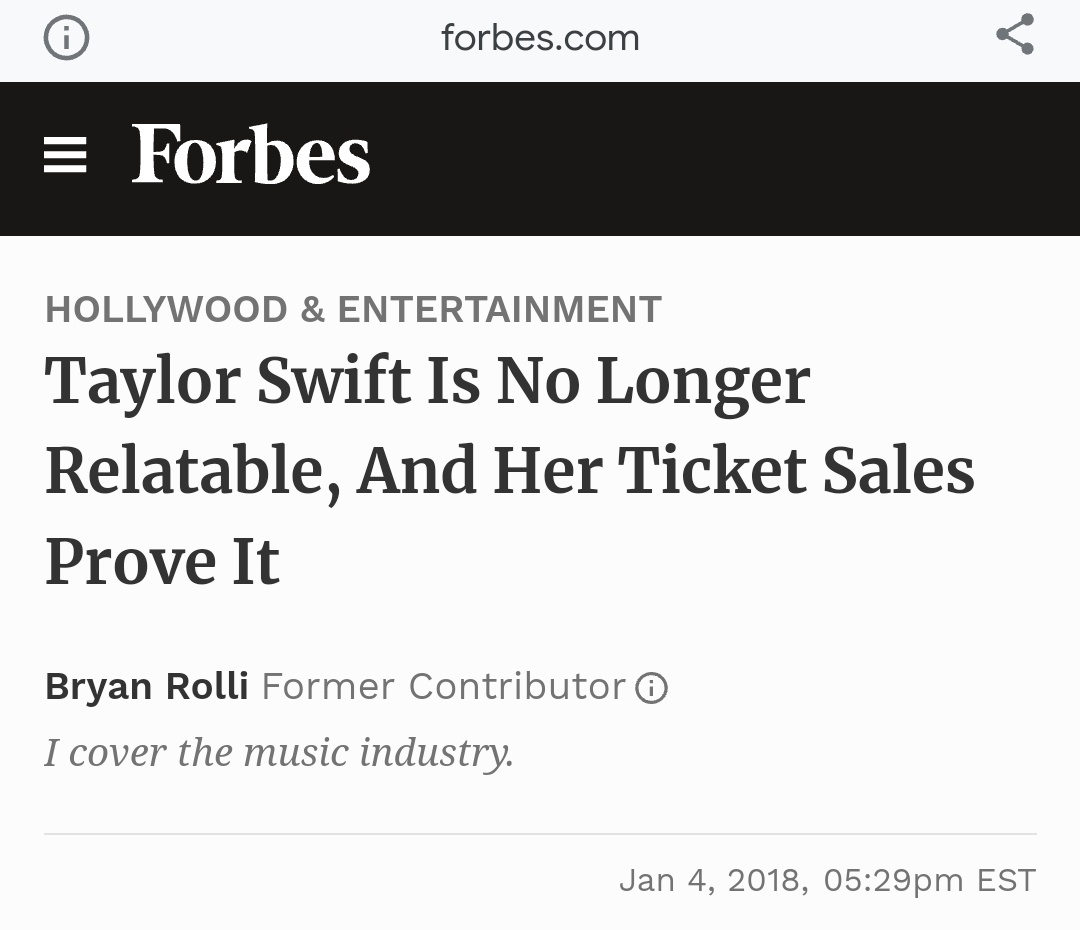 TMlovesRED's tweet image. Forbes really spoke too soon every single time only for Taylor Swift to embarrass them.