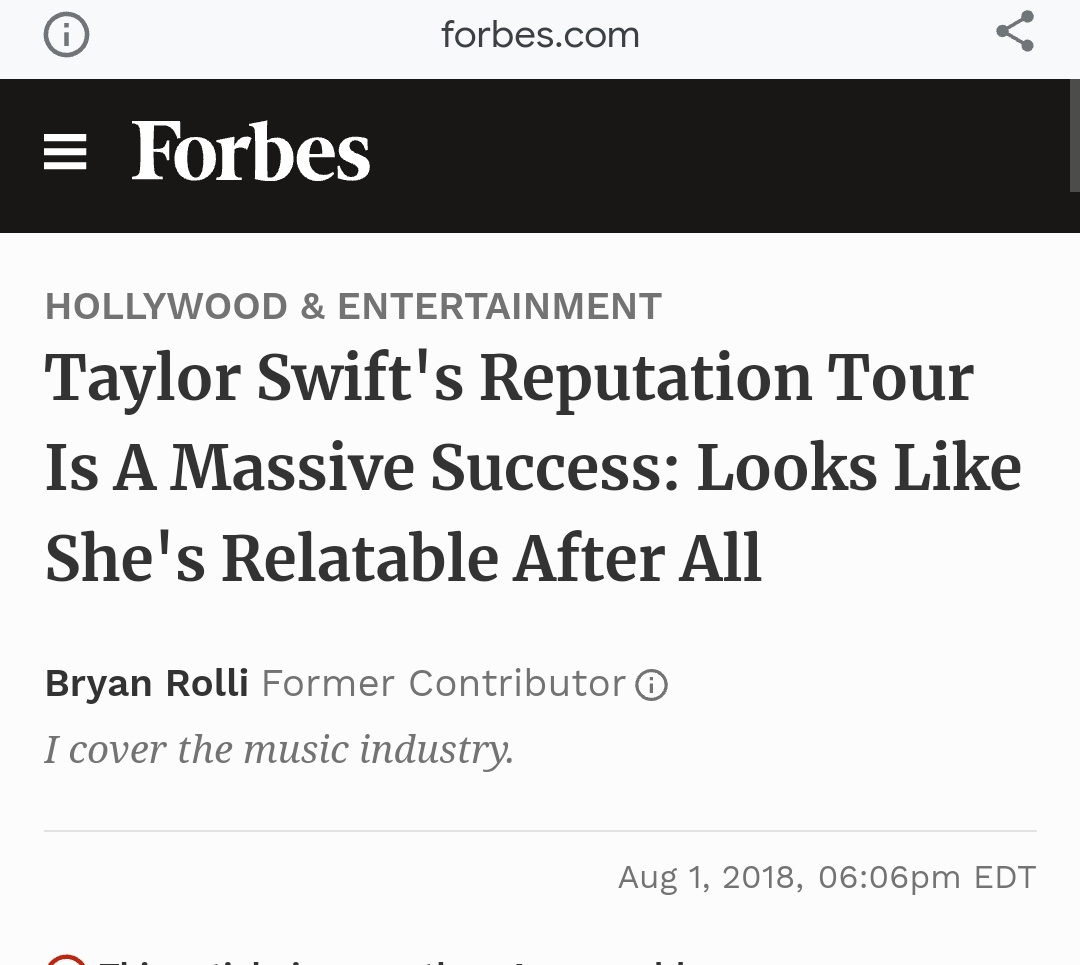 TMlovesRED's tweet image. Forbes really spoke too soon every single time only for Taylor Swift to embarrass them.
