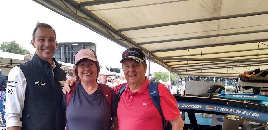 LouisePoynton's tweet photo. @TeamHendrick @chadknaus @fosgoodwood @nascarg56 I met Mr Cool @chadknaus at @fosgoodwood today. We chatted about Le Mans, the standards he and my #1driver @JimmieJohnson set for @TeamHendrick & @NASCAR - this was one of those pinch yourself moments we sports writers do experience. And he signed my #48 hat! https://t.co/0KdYiXBPw2