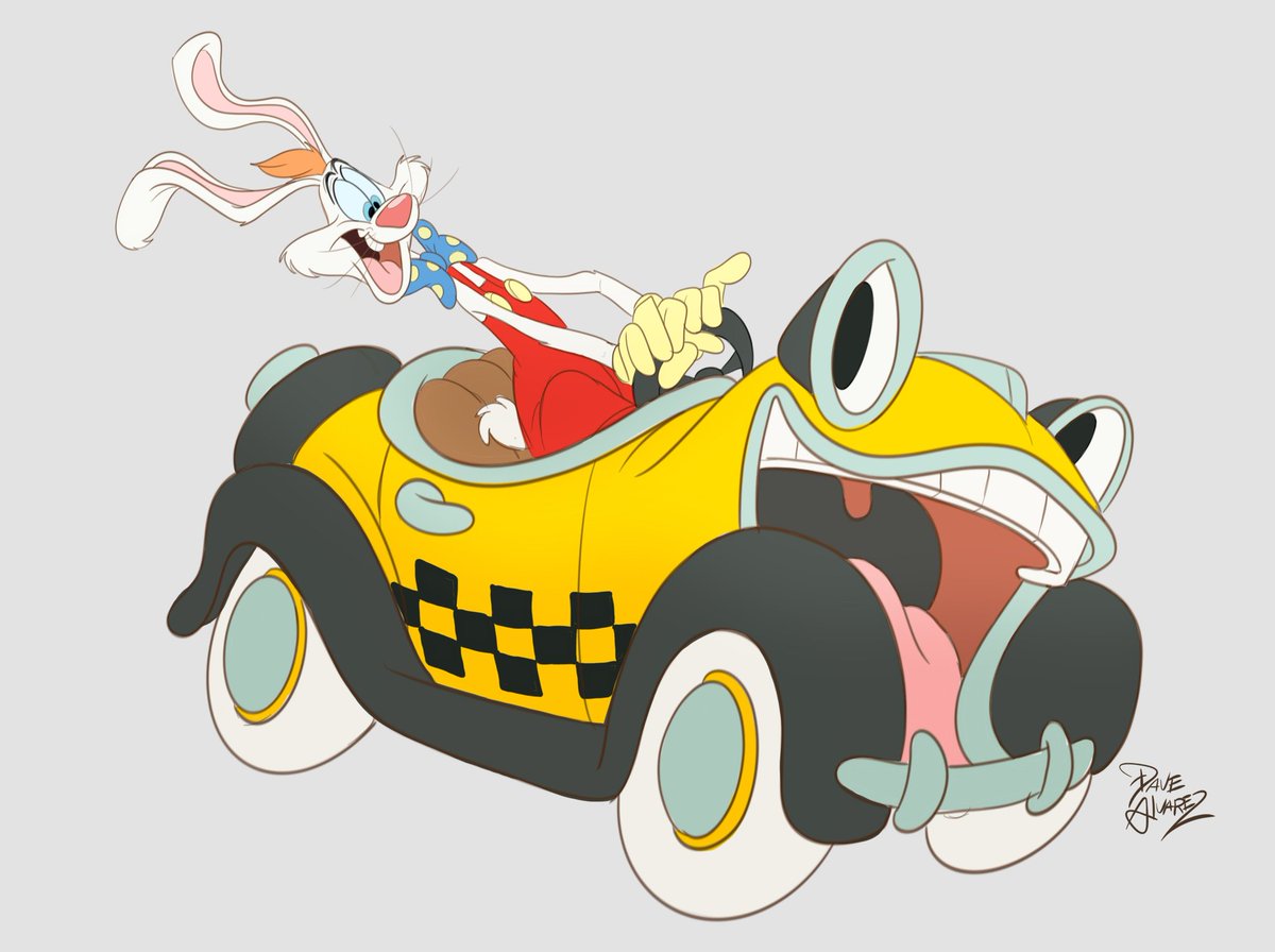 Today's warmup drawing. 
Because I love how cartoon characters look inside their cars, here's Roger and Benny for the win.
#rogerrabbit #characterdesign #DaveAlvarez #whoframedrogerrabbit #warmup