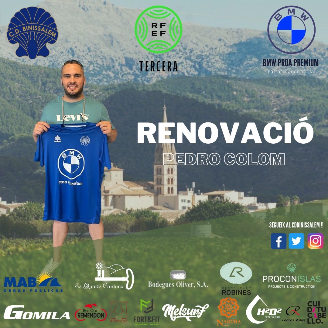 CDBinissalem's tweet photo. En @PedroColom seguirà defensant la porteria del Bini.  Experiéncia i solvència amb la ilusió d’un juvenil, una garantia!!! 💪💪💙💙 https://t.co/ZCiDXmxARx