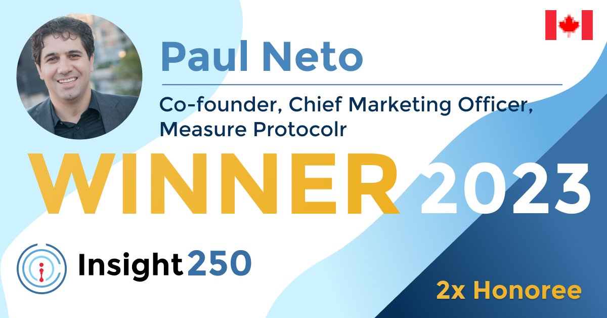 measureprotocol's tweet image. Congrats to our co-founder and CMO, Paul Neto, who was named to the 2023 Insight250 list for his innovative work in helping brands and agencies access authentic #behavioraldata and #consumerintelligence.