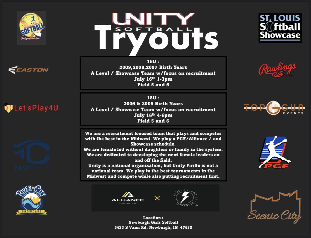 UnityPirillo's tweet photo. Tryouts!! 16u and 18u this sunday! #UnityToBe https://t.co/4hyr4FOROW
