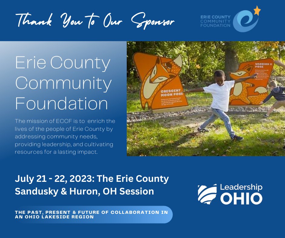 Our sponsors, like the @ErieCCF, make our work possible. Thank you to Beth Pongracz Maiden and the dedicated board and team at ECCF. #leadership #passionandpurpose @bpmaiden