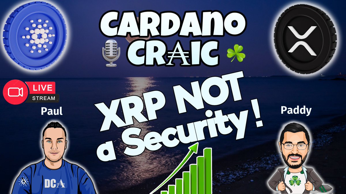 cwpaulm's tweet photo. XRP ruled not a security in Ripple case!

Going live in 5min with @PoolShamrock to look into it and the impact on the rest of the market

- https://t.co/jDMYKuNWwM https://t.co/AXOOt8PwSc