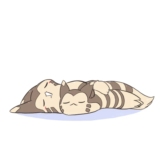 もふもふを だっこして ねる もふもふ