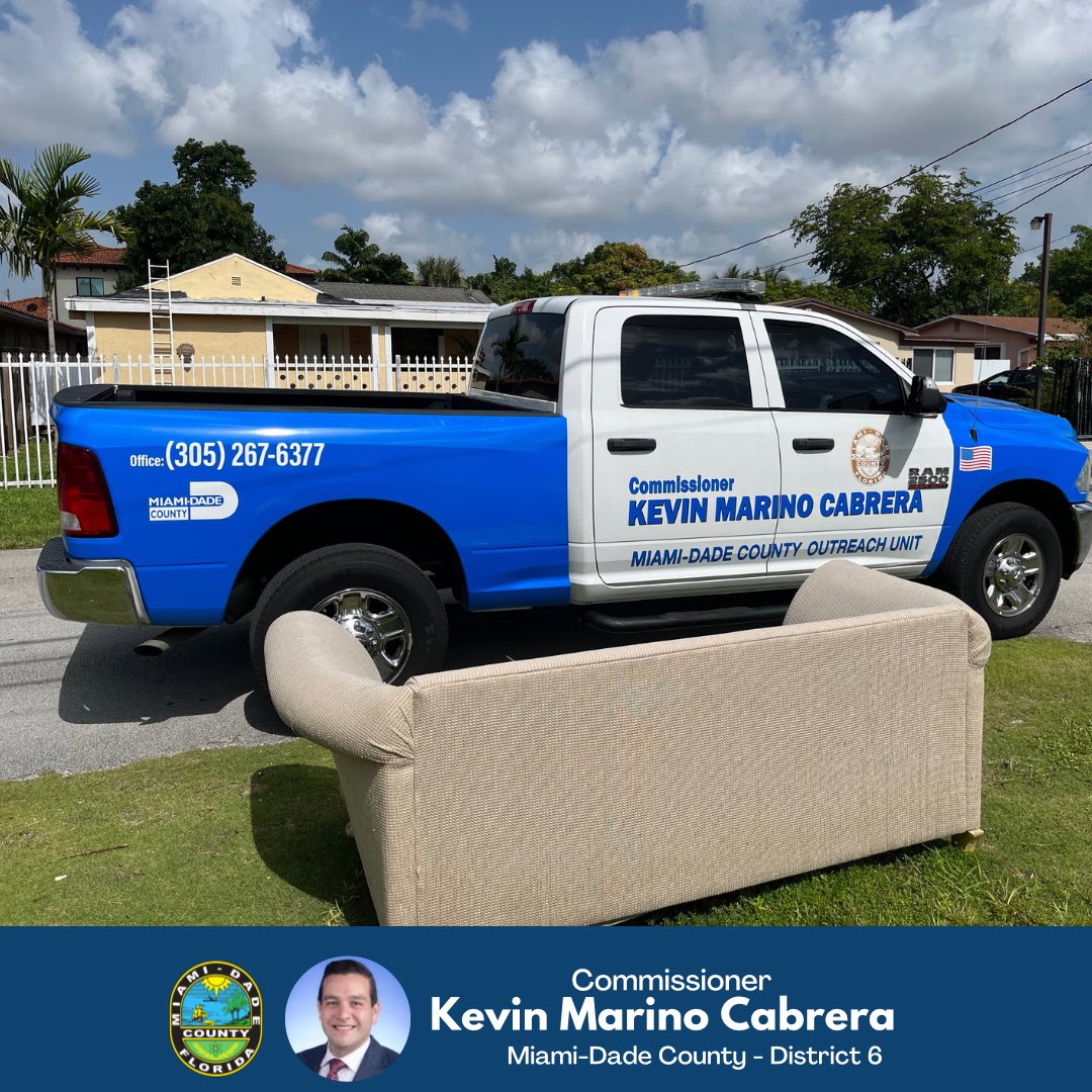 AmbCabrera's tweet photo. #TeamCabrera is actively working to keep our neighborhoods clean. 

If you see illegal dumping in your neighborhood please make sure to report it to @miamidade311 or you can contact our office at 305-267-6377. ☎️

#FlaPol #DadeFirst https://t.co/map177Rbtp