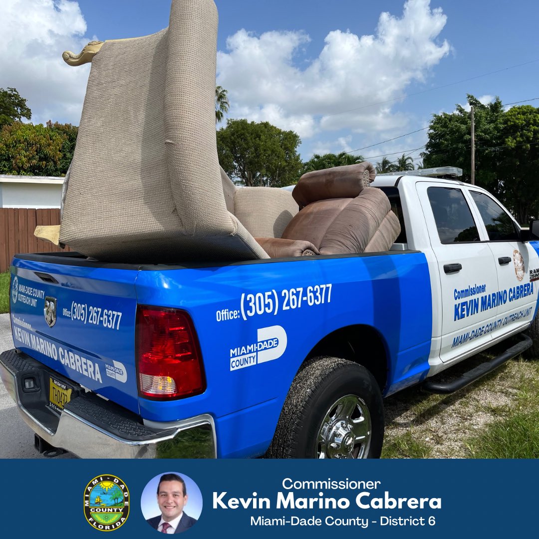 #TeamCabrera is actively working to keep our neighborhoods clean. 

If you see illegal dumping in your neighborhood please make sure to report it to @miamidade311 or you can contact our office at 305-267-6377. ☎️

#FlaPol #DadeFirst