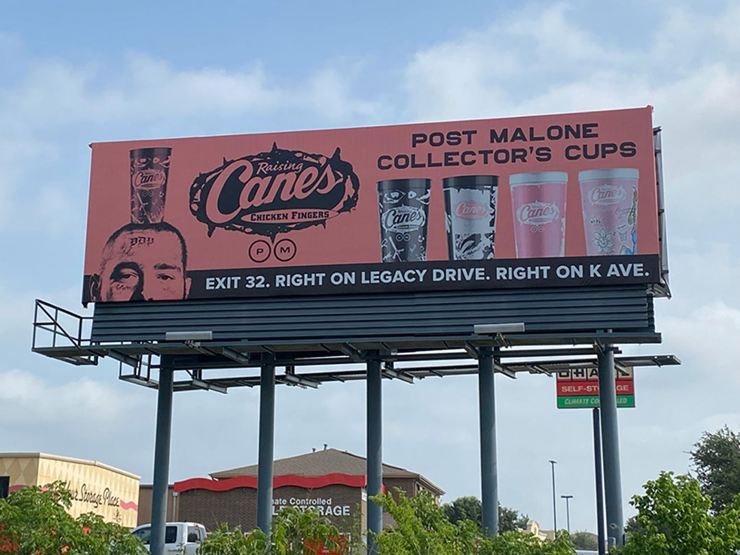convergent_PG's tweet image. DAA Media + Marketing and @convergent_PG help bring Raising Cane's concept to completion for their summer campaign staring Post Malone.
#ooh #billboardadvertising #outdooradvertisement
raisingcanes.com/postmalone