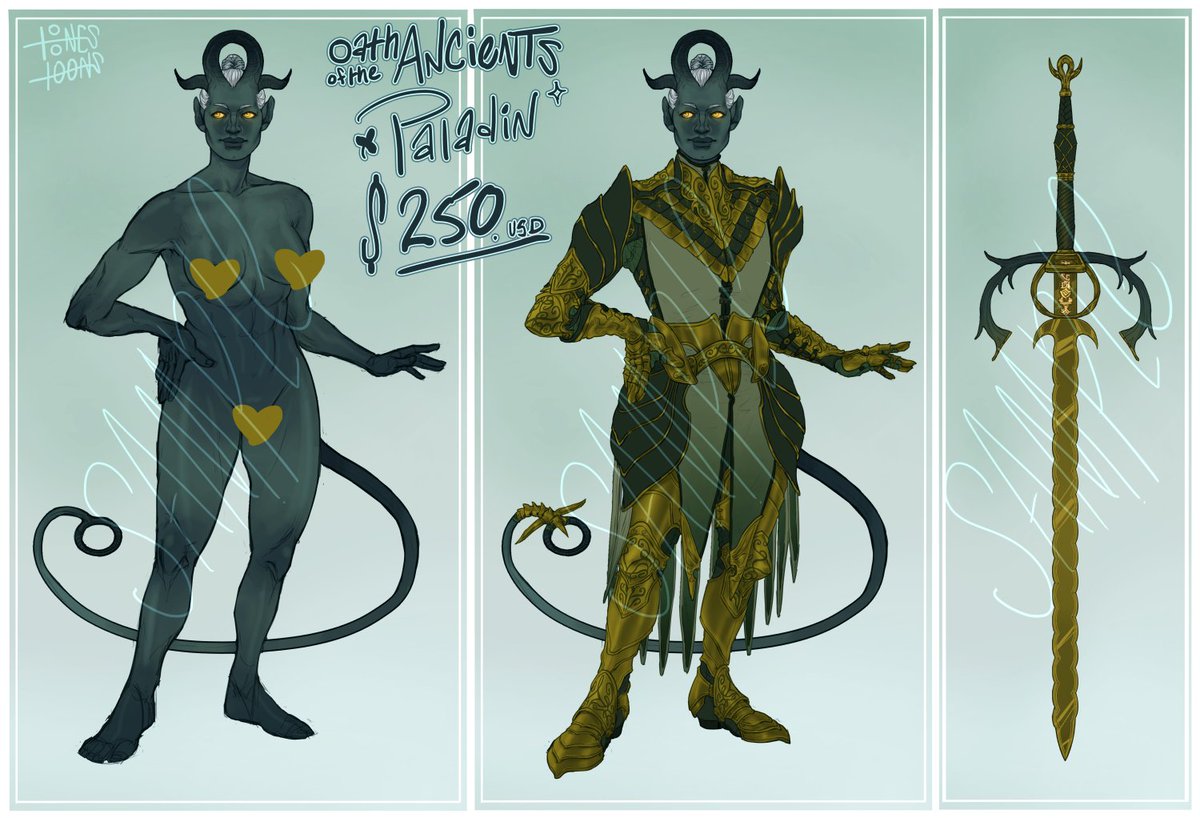 ToonesToons's tweet image. (6/10) "Oath of the Ancients Paladin" design.
