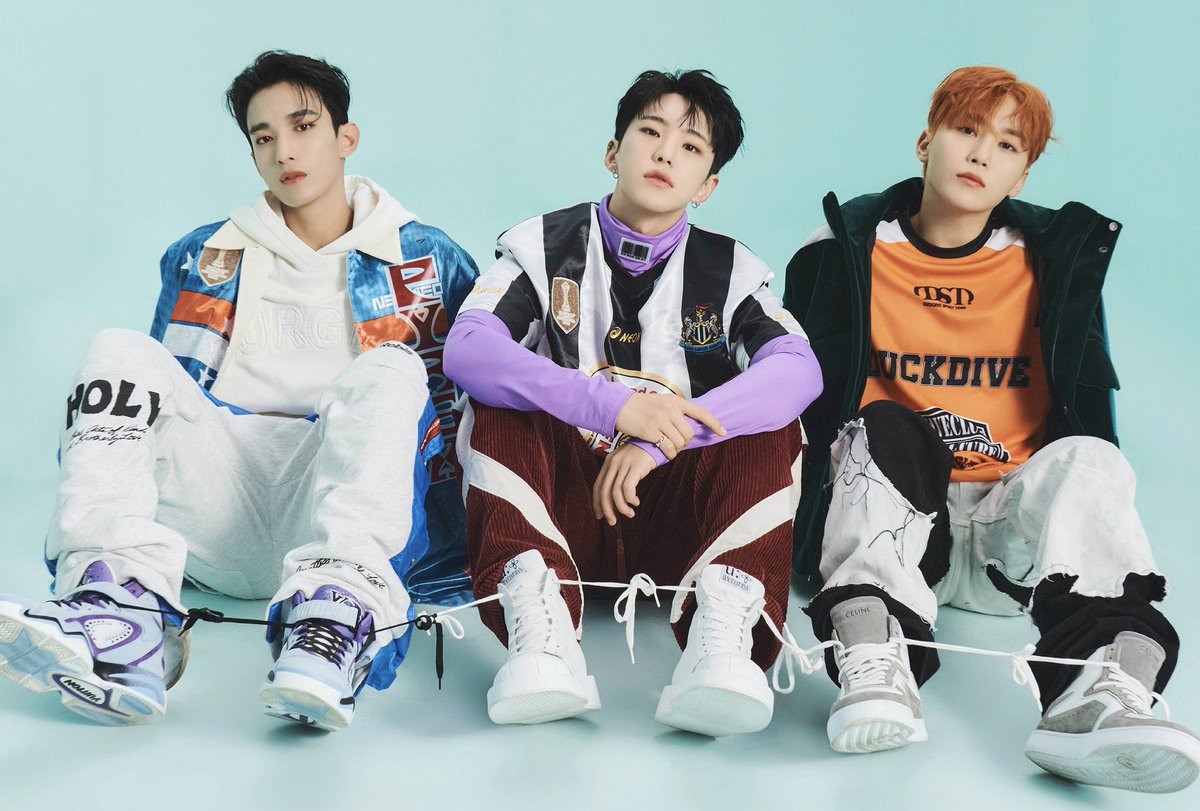 chuuseungkwan's tweet image. the kpop trios are hitting different this year omg