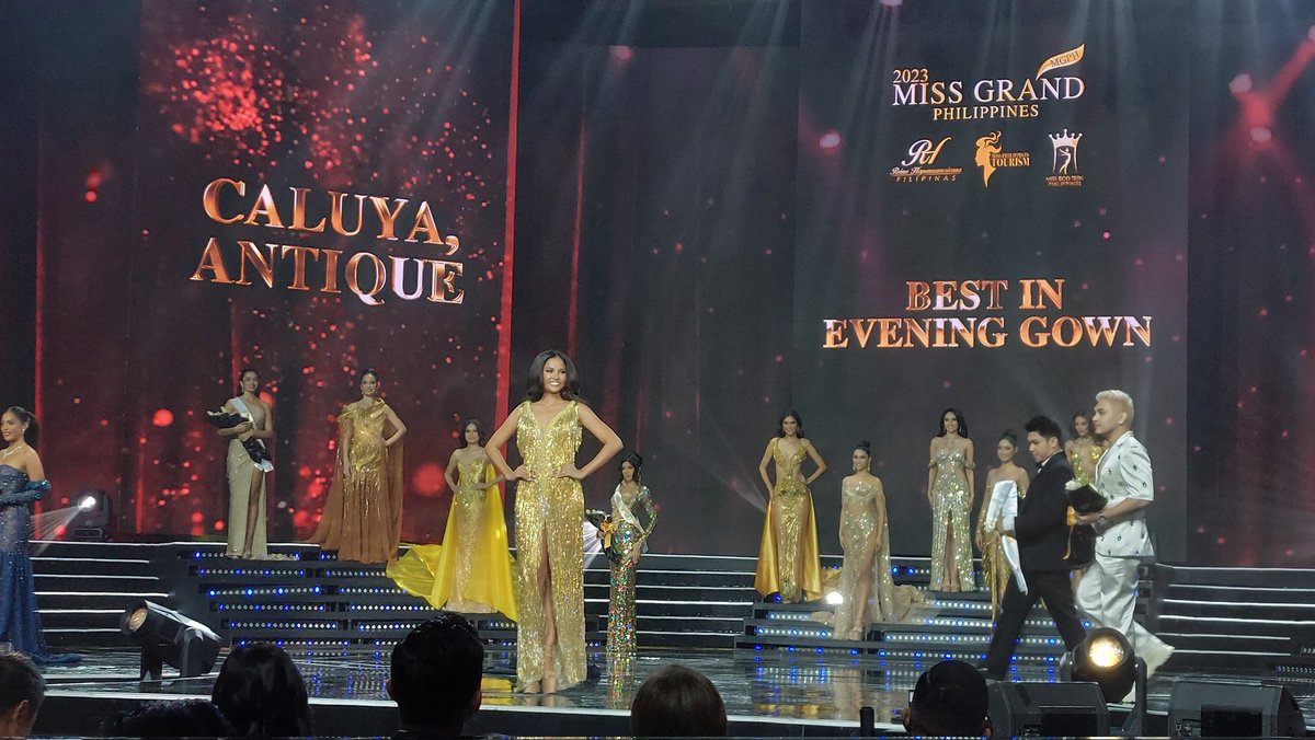 diyarista's tweet photo. @inquirerdotnet NOW: Charie Manalo Sergio from Caluya #Antique is Best in Evening Gown, Herlene Budol from #Angono is Miss Blue Water Day Spa at the #MissGrandPhilippines2023 pageant. #MGPH2023 .@inquirerdotnet https://t.co/0BY87JrbRX