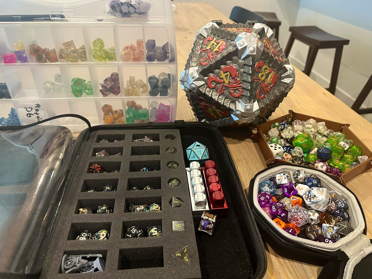 RogueRebelGames's tweet photo. ME!? A dice hoarding problem!? Nah… couldn’t be… 😂

(Psst… it’s absolutely the reason I got into dice making) https://t.co/kEmzC3ZJFb