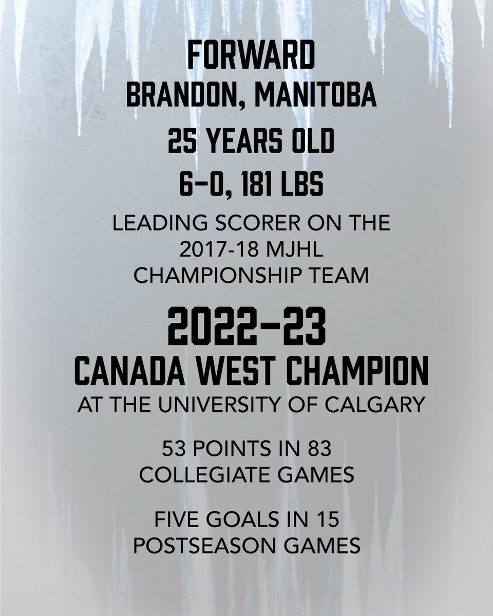 Manitoba has some good hockey players! Another rookie signed ✔️