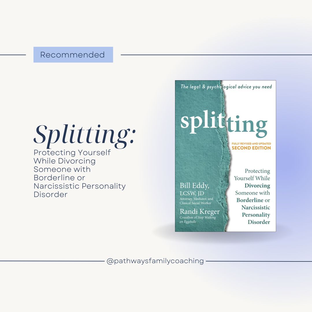 "Splitting: Protecting Yourself While Divorcing Someone with Borderline or Narcissistic Personality Disorder" is an essential resource for individuals navigating high-conflict divorces.

#booklovers #highconflictdivorce #narcissisticpersonality #borderlinepersonality