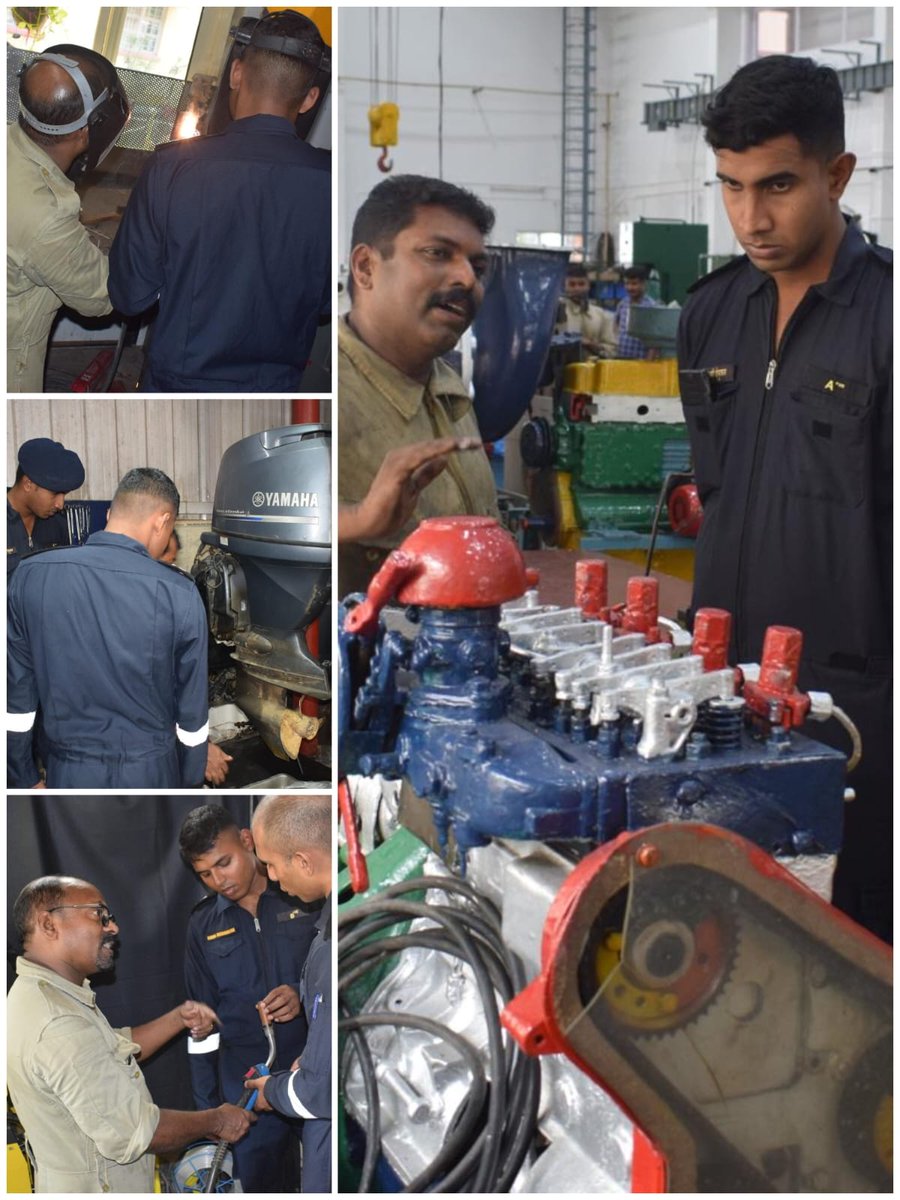 IN_NavalAcademy's tweet photo. #BridgesofFriendship ๐ฎ๐ณ๐ค๐ผ๐ฑ๐ฐ
03 Midshipmen of @SriLankaNavy undergoing training at @IN_NavalAcademy completed 09 days internship at #NavalShipRepairYard Kochi. Imparted #HandsonSkill at shop floors alongwith familiarisation of facilities.
Technical+Practical Trg for excellence! https://t.co/Jqnb2rRruM