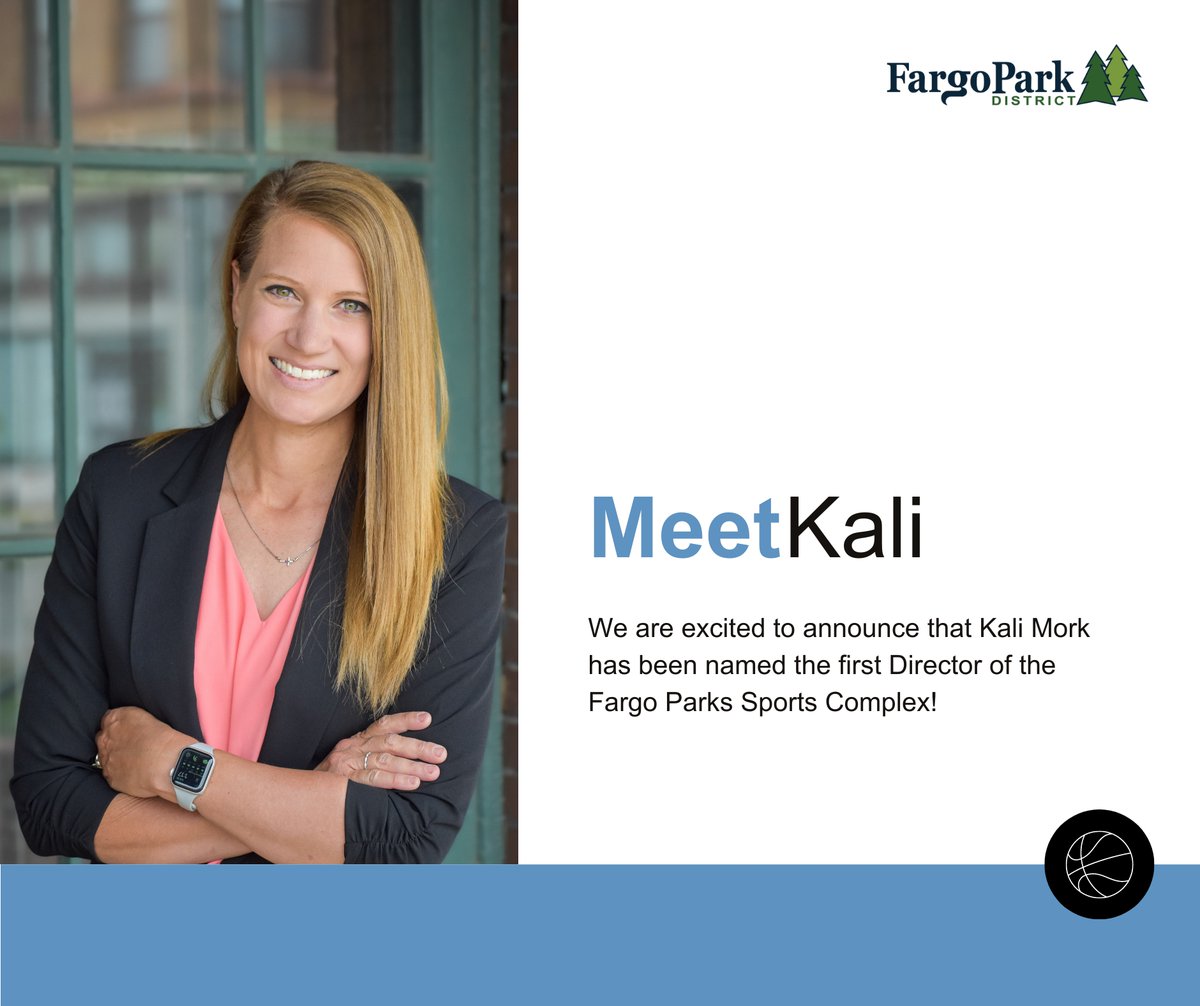The Fargo Park District is excited to announce that Kali Mork will serve as the first Director of the Fargo Parks Sports Complex!

Read more about Kali here --&gt; bit.ly/kali-mork-anno…

#FargoParksSportsComplex #FargoParks #WeLoveOurEmployees #Welcome