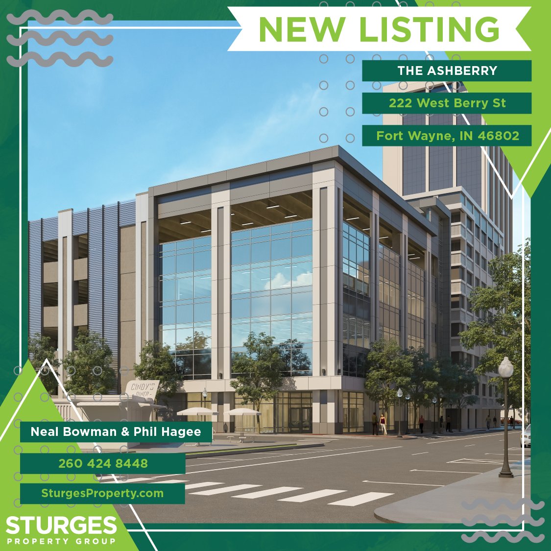 BRAND NEW #development is under construction in the heart of #DowntownFortWayne. The Ashberry is within easy walking distance of residential developments and is the perfect retail, restaurant, or office location.
ow.ly/wgZ950P9YIs
#sturgespropertygroup #commercialrealestate