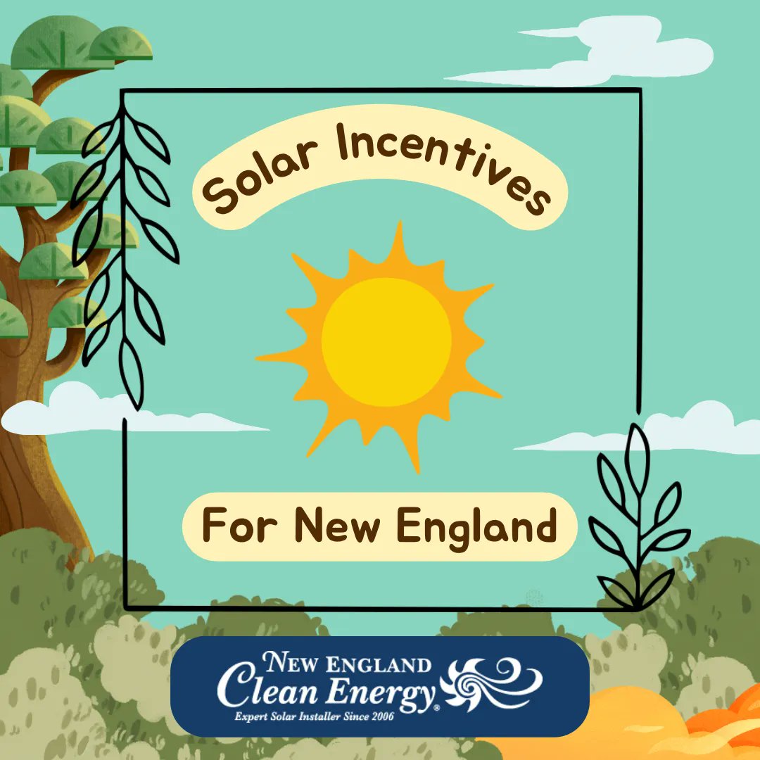 NE_Clean_Energy's tweet image. There are a variety of solar incentives that are offered in New England, and New England Clear Energy is here to highlight the most important ones for Massachusetts, Rhode Island, and New Hampshire! ☀️ #solarenergy #NECE #solartip