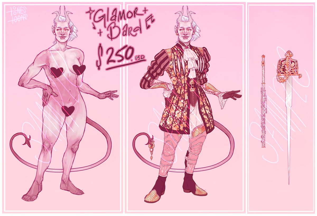 ToonesToons's tweet image. (10/10) last but certainly not least, "Glamor Bard" design!