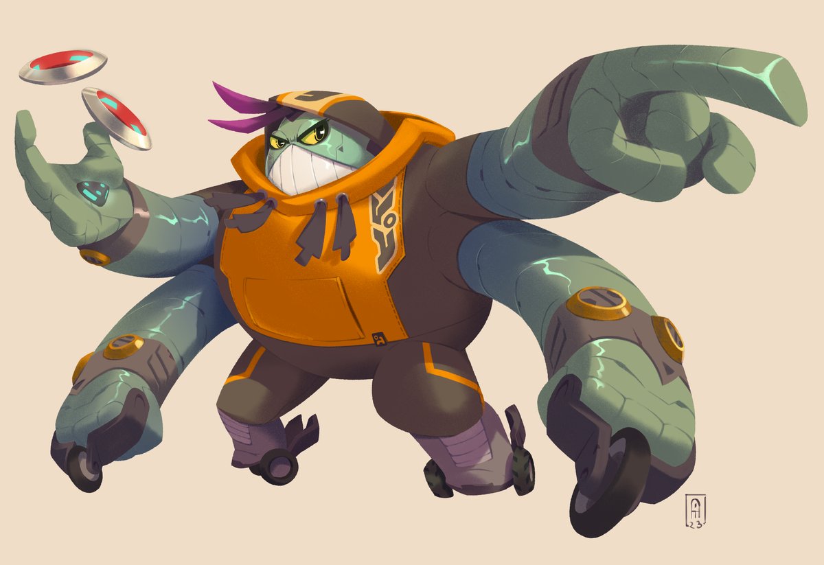 HideTheOrange's tweet photo. Boulder is ready to keep others away from you when holding the blades. Now with 100% more smashing!
#characterdesign #gameart https://t.co/4UMgdd8gW1