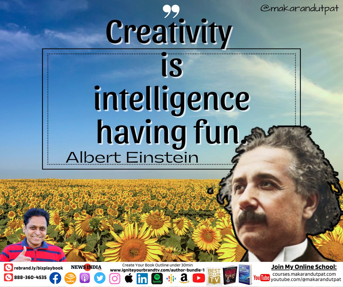 makarandutpat's tweet photo. Creativity 
Is intelligence having fun.
-Albert Einstein
.
.
#ThursdayQoute
#alberteinsteinquotes 
#creativity 
#creativityforlife 
#creativityeveryday https://t.co/Zi3m3Sdc2n
