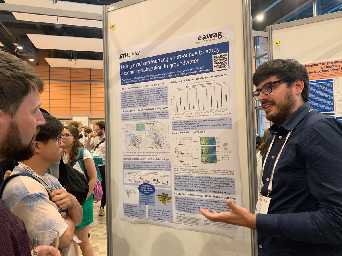 Now, David Haaf is presenting his poster on using machine learning to study arsenic in groundwater 😃 (#434)
