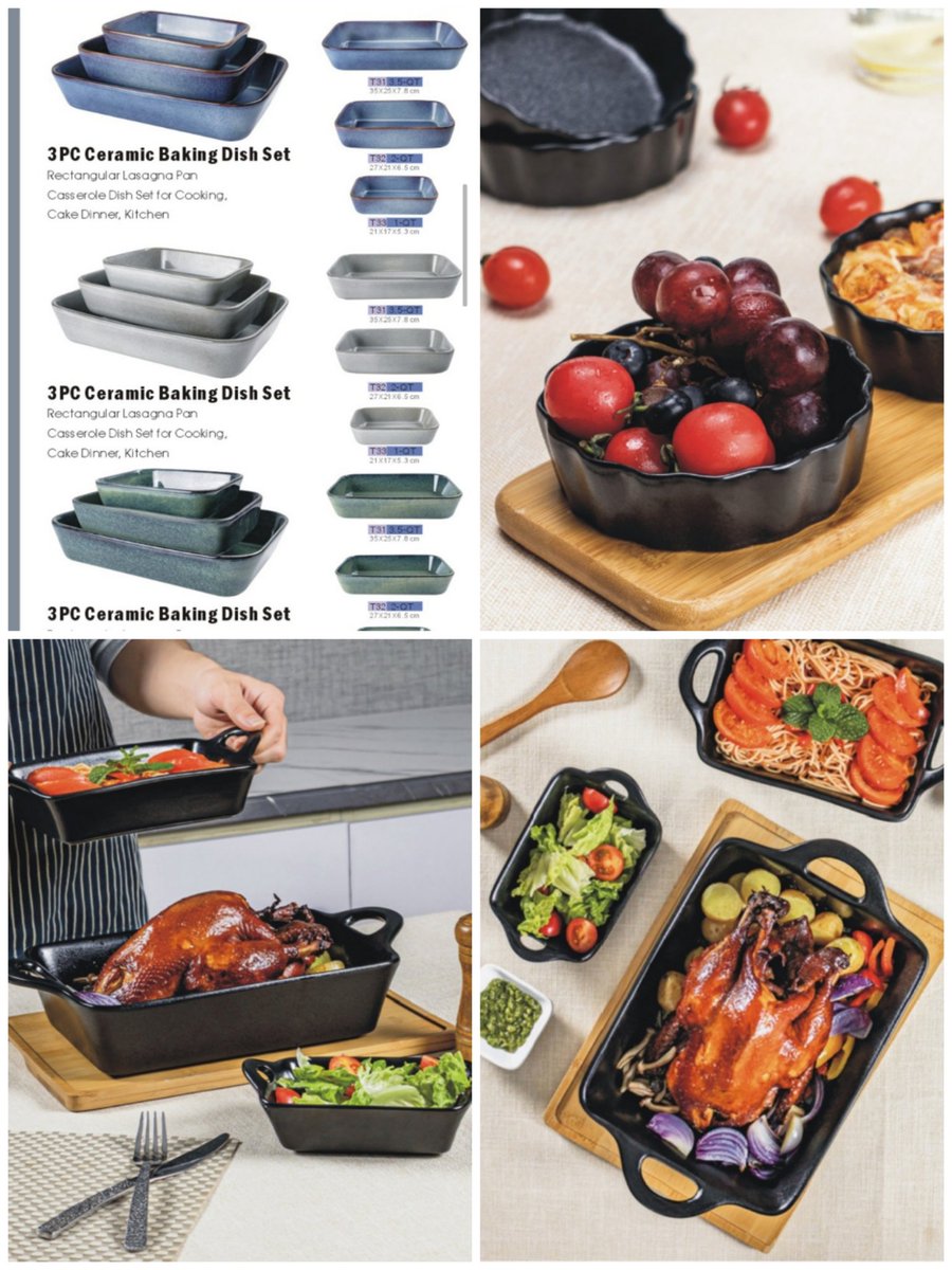 Ceramic baking dish set. Please contact me. 

Email:sales@caiwellcn.com

#ceramic
#baking
#tableware
#factory
#kitchendesign