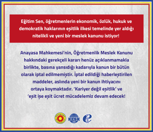 egitimsen's tweet photo. 🔴'Kariyer değil eşitlik' ve 'eşit işe eşit ücret' mücadelemiz devam edecek! #ÖMK https://t.co/pZrnUYpUKL