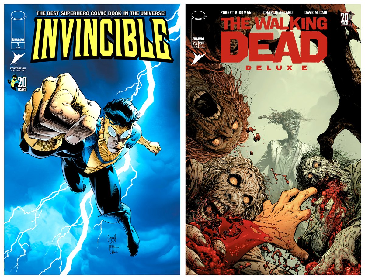 Internet! I'll be at the Montreal Comic Con tomorrow (booth 2628), and SDCC next week (table HH-19). Celebrating Walking Dead and Invincible's 20th anniversaries!