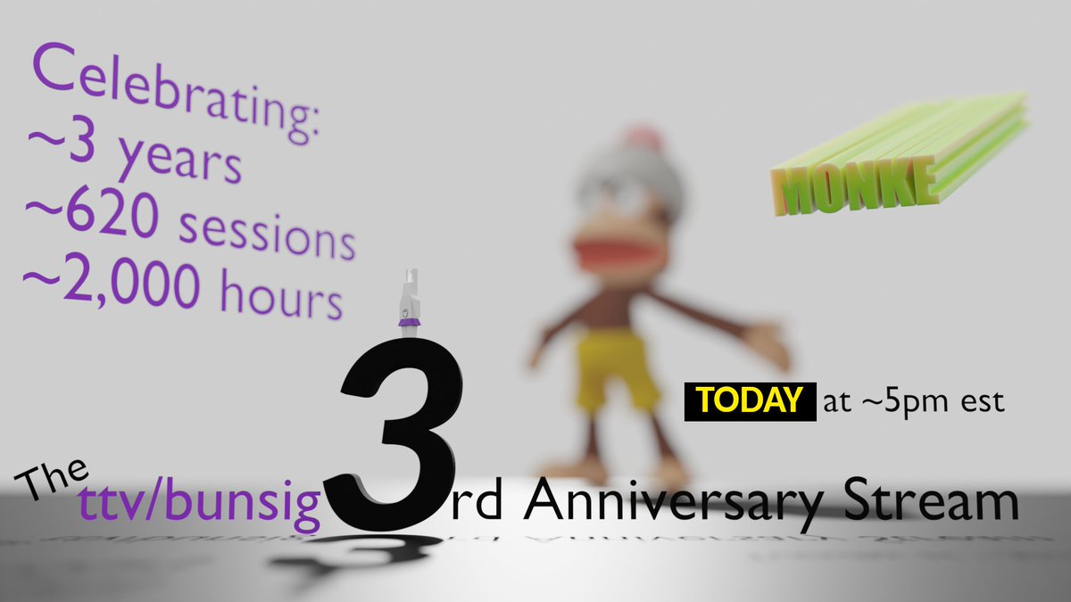 Bunsig4's tweet photo. Previously announced 3 Year Anniversary stream is actually happening TODAY at ~5pm est
(I was sick, oops) https://t.co/WMM2svpkX6