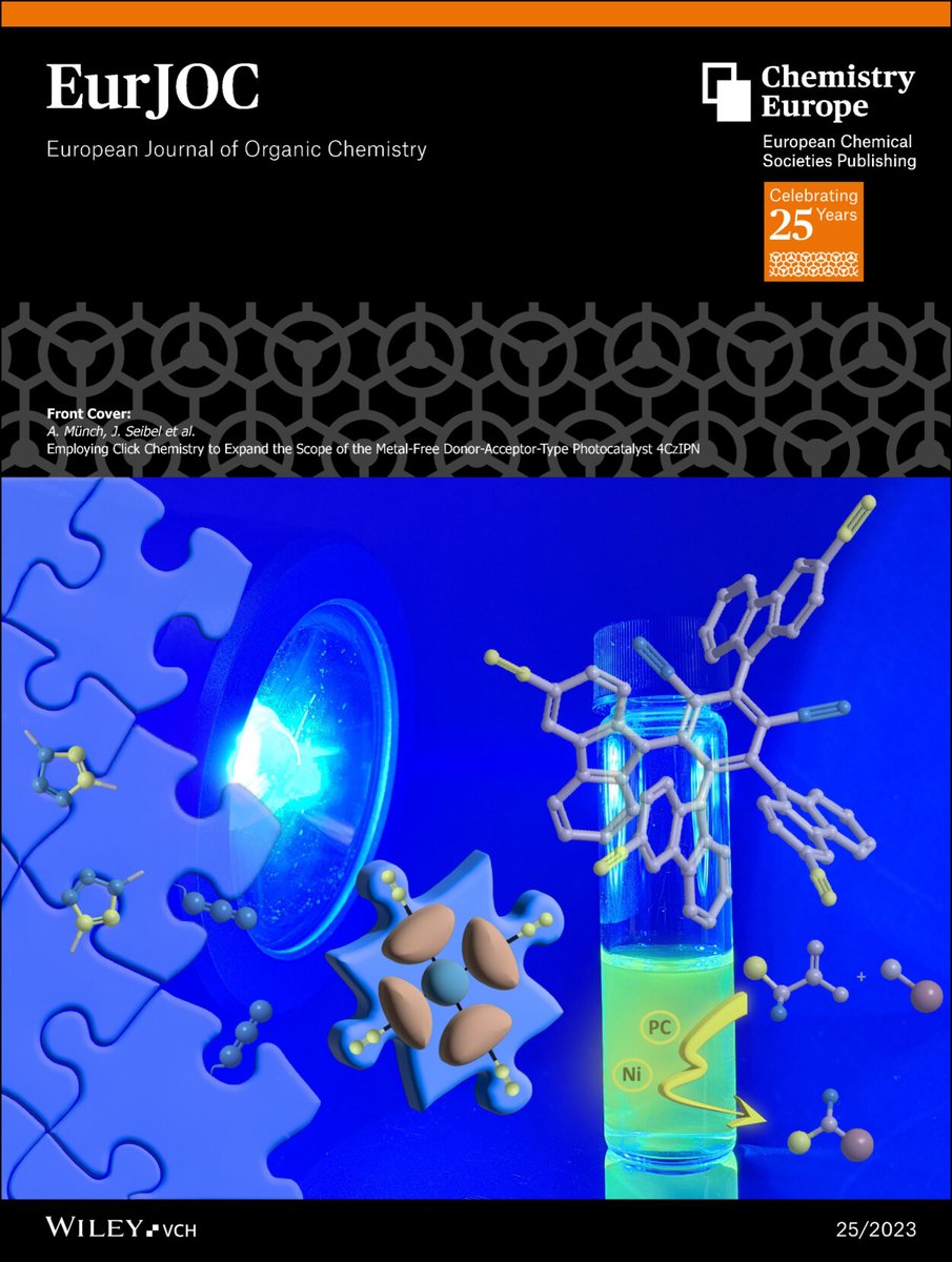 GroupSeibel's tweet photo. Check out this beautiful Front Cover in @EurJOC, designed by our PhD student Angela Münch!

Here is the link to the research article: https://t.co/6inZdS88qr https://t.co/4H6Su6bD1i