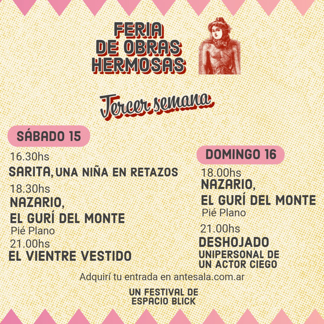 espacioblick's tweet photo. Este finde en la #feriadeobrashermosas
Una programación imperdible, para toda la familia.
Toda la info sobre el festival en el siguiente link https://t.co/7inDmtdXtc https://t.co/fUImiVHzSc
