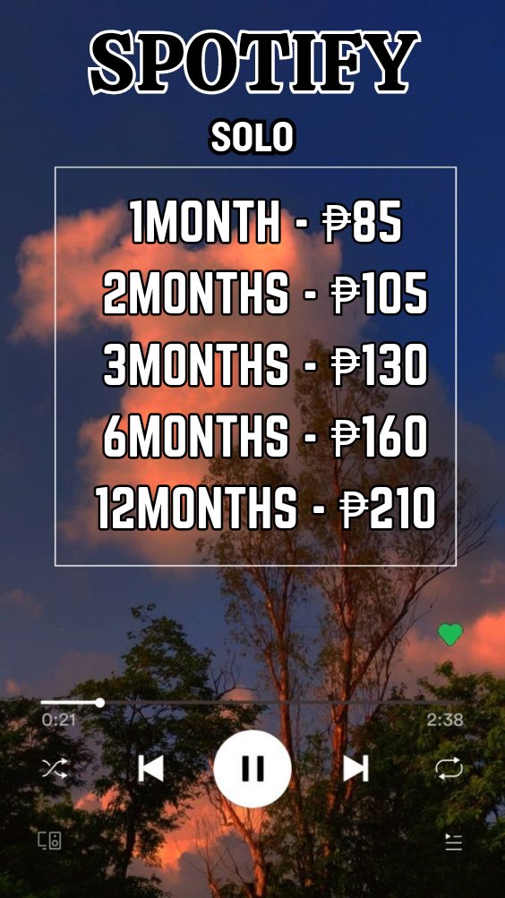 mikeescart's tweet photo. Spotify Account for sale ❗ 
 • Premium plan 
 • Pwede own account 
 • 100% Full warranty 

✔️ Working on all devices

💌 Direct message lang po sa mga gustong mag avail. ☺️ 
#Spotify #spotifypremium #spotifyaccount #Trending #music #spotea https://t.co/sjqtGswGIV