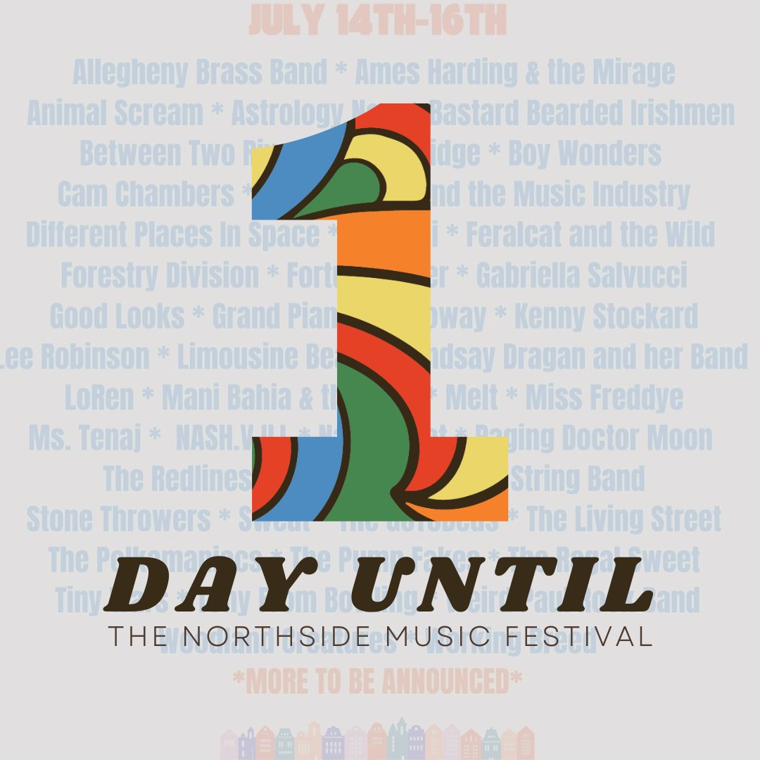 NSideMusicFest's tweet photo. The wait is almost over!⏰ Tomorrow, the #NorthsideMusicFestival will ignite the heart of Historic Deutschtown with electrifying beats, mouthwatering flavors, and captivating art. It's time to make unforgettable memories. See you there! 🎉🎶🍔 #OneDayToGo https://t.co/toKUsWPi7G