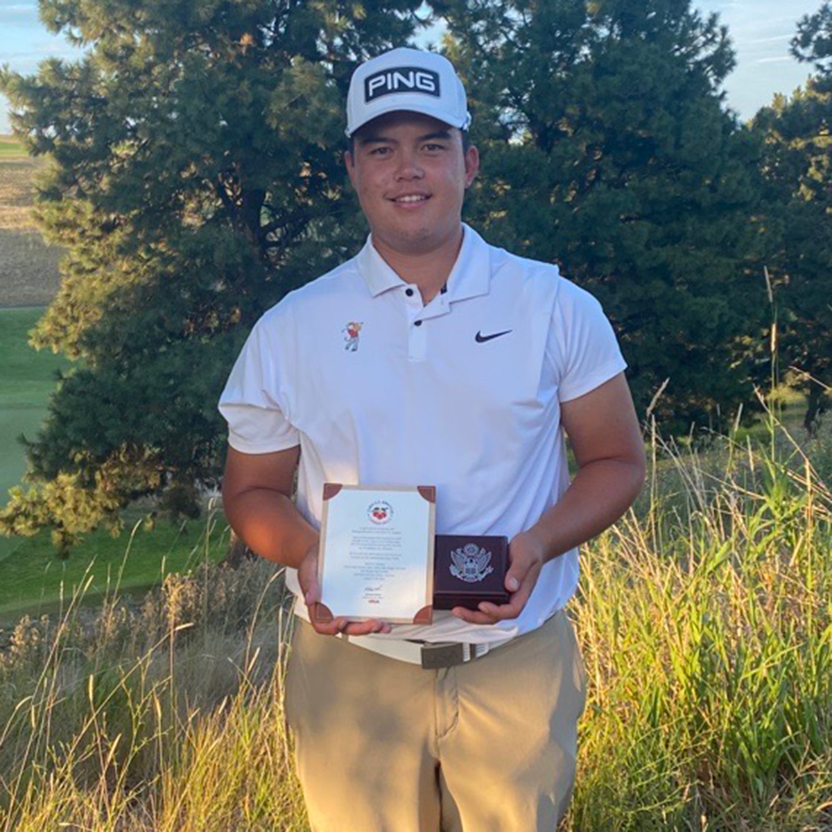 PlayWAGolf's tweet photo. 🇺🇸⛳️ Pono Yanagi (Medalist) of Pullman and Craig Ronne of Eugene, Ore. punched their tickets for the #USAmateur Championship at Cherry Hills after advancing through yesterday’s 36-hole qualifier from @PalouseRidge. #PlayWAGolf

Full results: https://t.co/stBsP6FcnZ https://t.co/bTYy8gO8zW