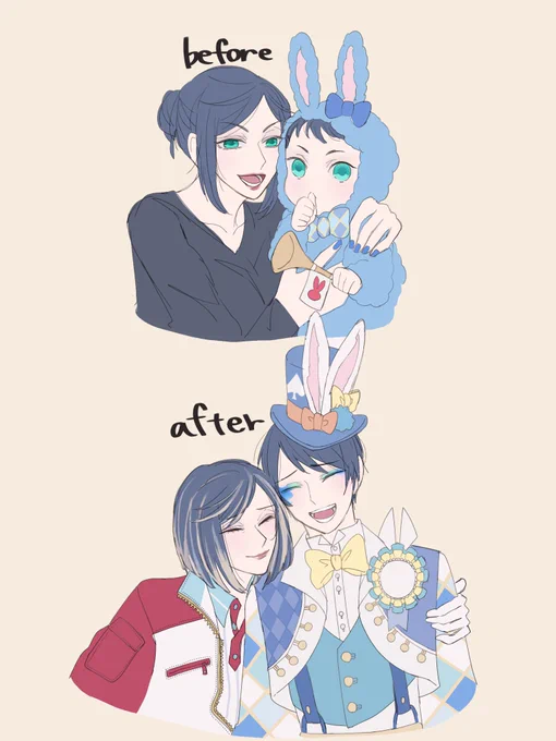 デュとデュママ  大きくなったねぇ(近所のおばさん感覚) #twstファンアート