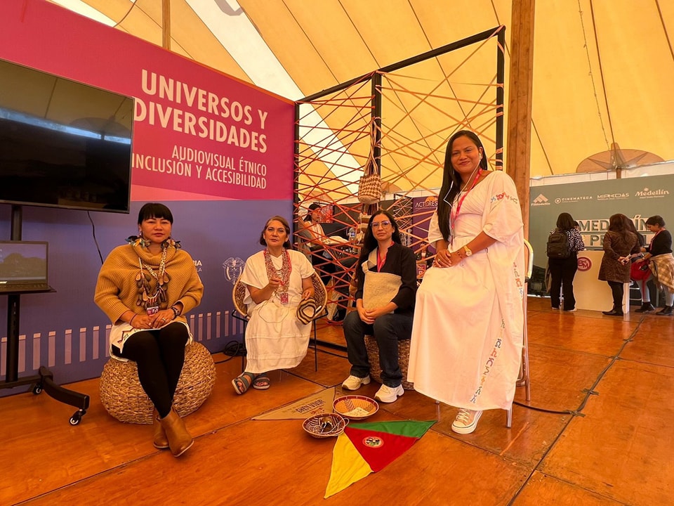 BAM_Bogota's tweet photo. #BAMNow | Stand Universos y diversidades: Mediación audiovisual y formación de audiencias en relación con contenidos indígenas. https://t.co/rBO3KjWIPA