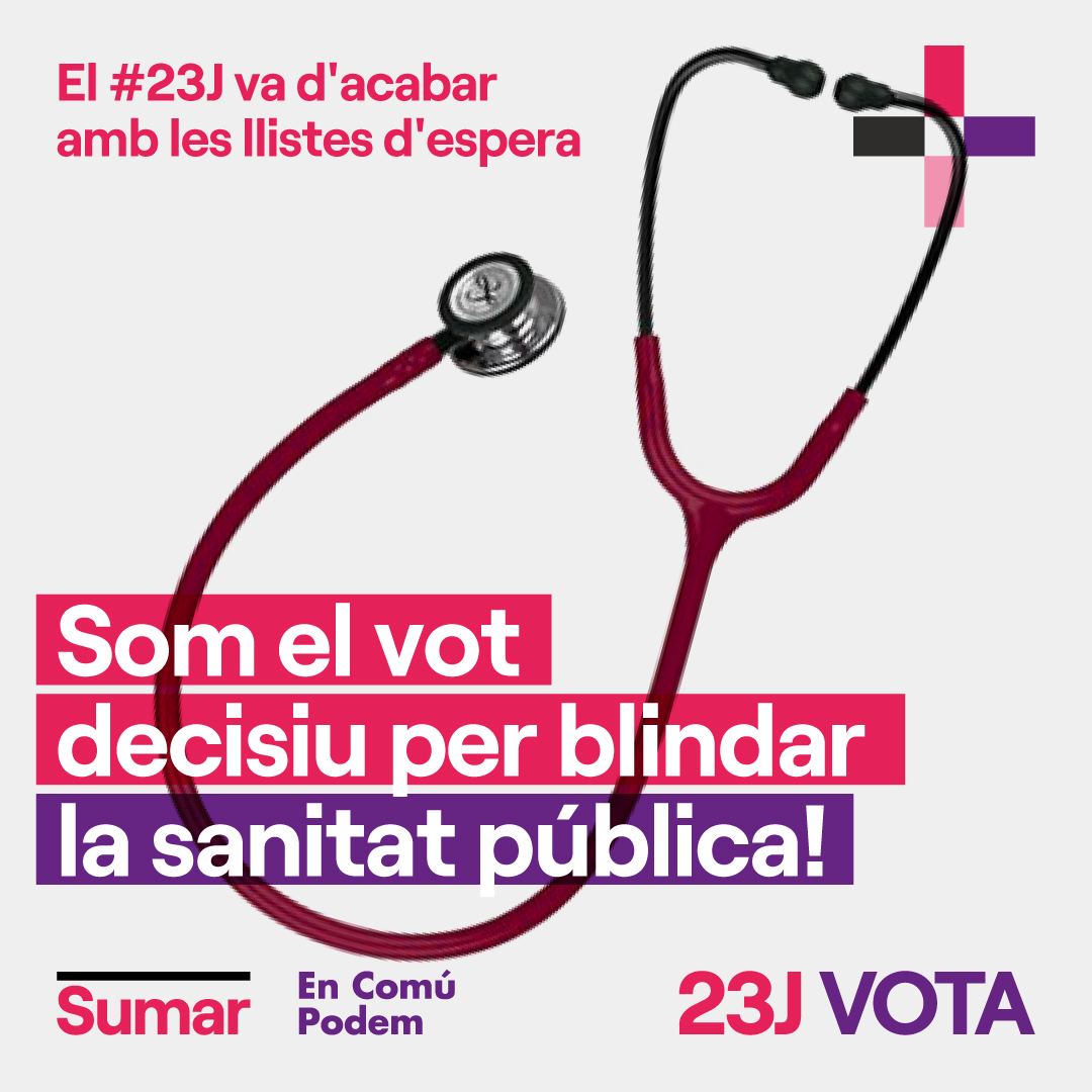 SomComuns's tweet photo. Millorar la sanitat pública també depèn del teu vot.

Aquest #23J, vota qui blindarà la sanitat i la garantirà com a dret. Vota @yolanda_diaz_ i @sumar - En Comú Podem. https://t.co/CFJKeGAsHT