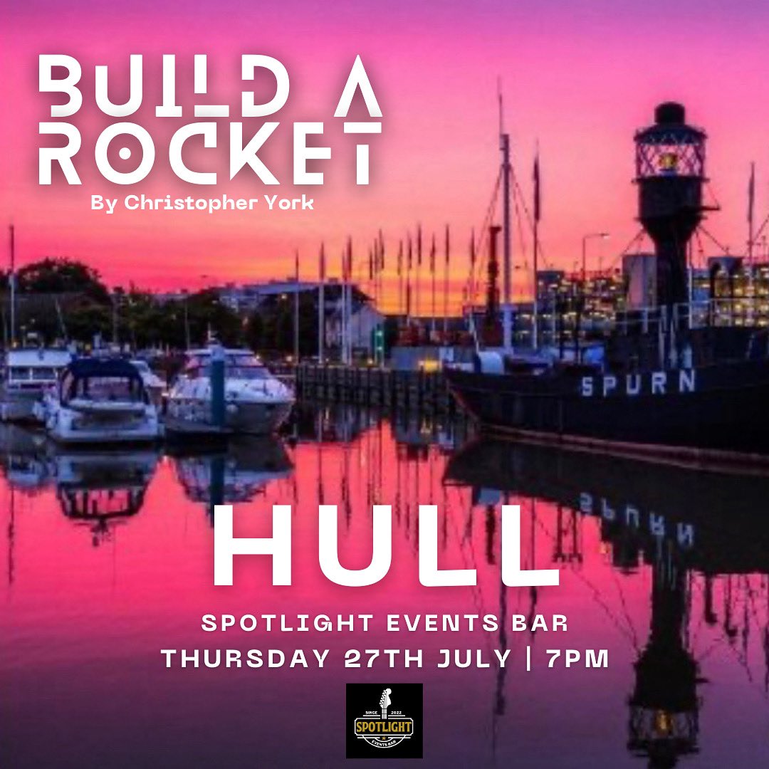 TWO WEEKS TODAY 💜 
Build a Rocket lands in Hull! 

See you very soon Spotlight Events Bar, Hull🚀

🎟️ Limited tickets available, Reserve 👇
eventbrite.co.uk/e/660986838427

#hull #northerntour #theatre #fringe #pubtheatre #onenightonly #buildarocket #onewomanplay