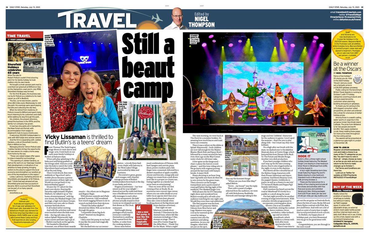 Tomorrow's Daily Star print #travel - why Butlin's is still a happy holiday for older kids. By @LissamanVicky