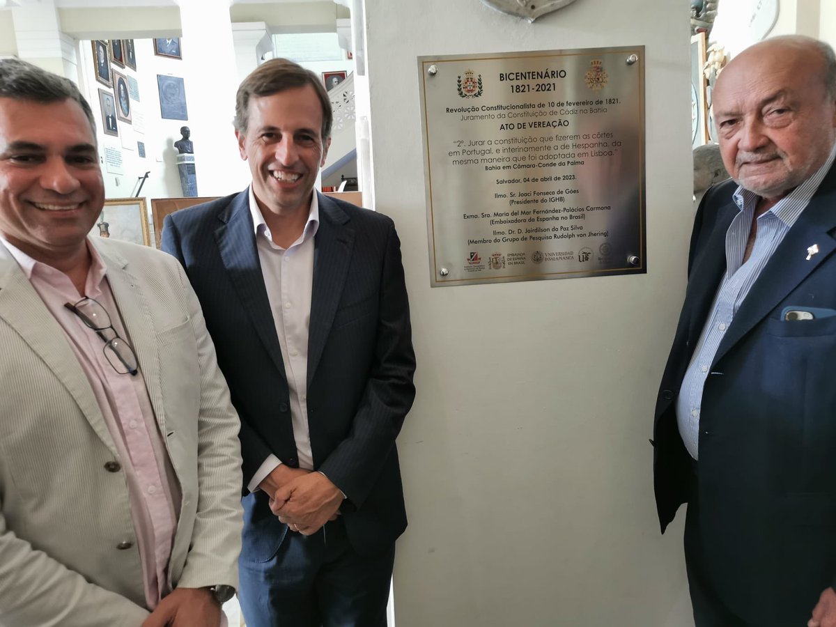 ConEspBahia's tweet image. Ontem, dia 12 de julho, foi celebrado no @ighbahia ato de descerramento de placa ao bicentenário do Juramento da Constituição de Cádiz na Bahia