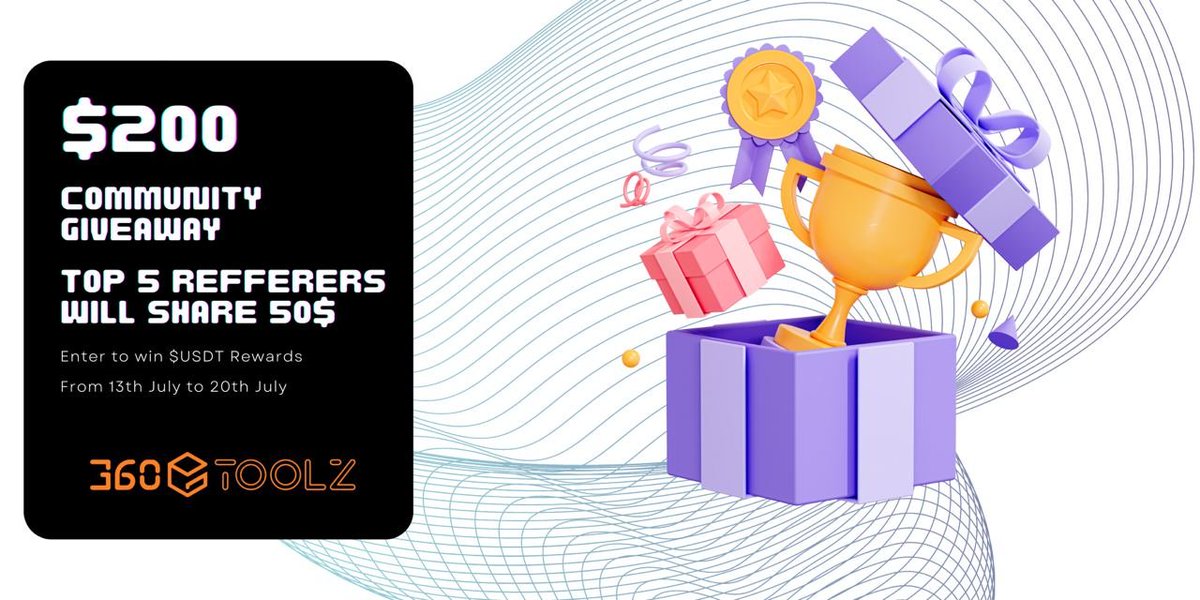 New airdrop: 360Toolz (USDT)
Total Reward: $200 USDT
Rate: ⭐️⭐️⭐️⭐️
Winners: 50 Random &amp; Top 5
Distribution: 25th July

Airdrop Link: gleam.io/zpu5w/360toolz…

#Airdrop #Airdrops #Airdropinspector #BSC #360Toolz #USDT #WEB3 #CryptoAI #Crypto #Bitcoin