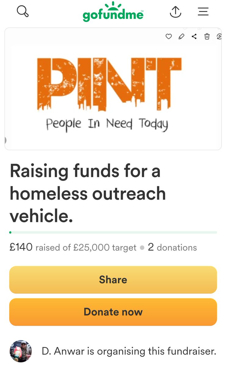 Please support this Go Fund Me page a wonderful charity need a van @PintGiving to help feed and support more #Homeless people 🙏
gofundme.com/f/raising-fund…