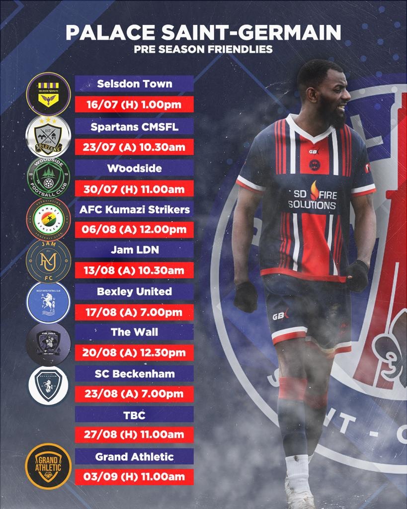 palacestgermain's tweet photo. PRE SEASON STARTS SUNDAY ⚽️

GAMES vs

@SelsdonTownFC 
@SpartansCMSFL 
@fc_woodside 
@KumaziStrikers 
@JAMFCldn 
@Bexley_utd 
@officialwallfc 
@sportclubbeck 
@grandathletic 

@sdfiresolutions @RevorgRecords @SugarDesignz @DEYOA22 
🅰️team https://t.co/jcVDa0aCb8